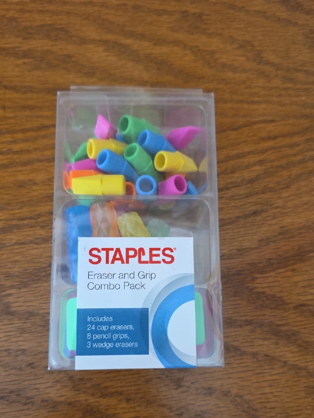 STAPLES Eraser and Grip Combo Pack - Multicolor
